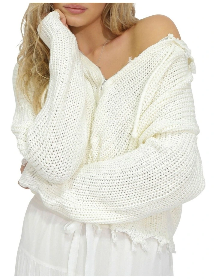 Another Love Fringe Cardigan in Cream image 6