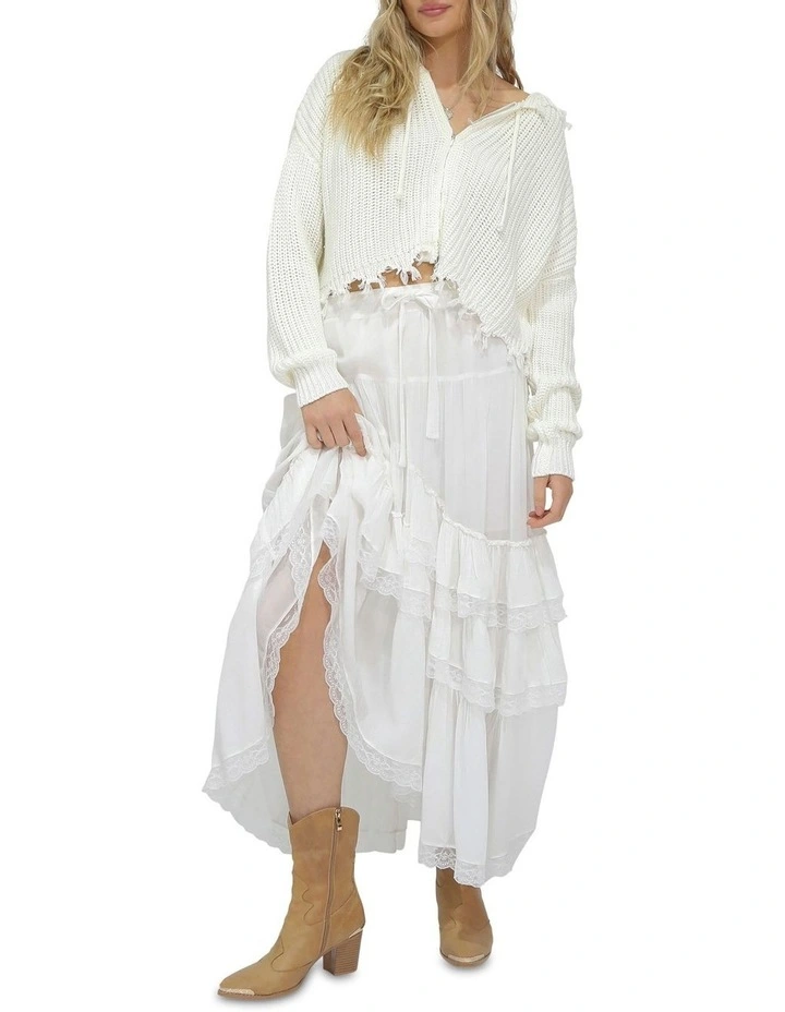 Another Love Fringe Cardigan in Cream image 7