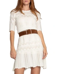 Everbloom Crochet Mini Dress in Cream
