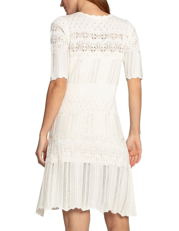 Everbloom Crochet Mini Dress in Cream image 4
