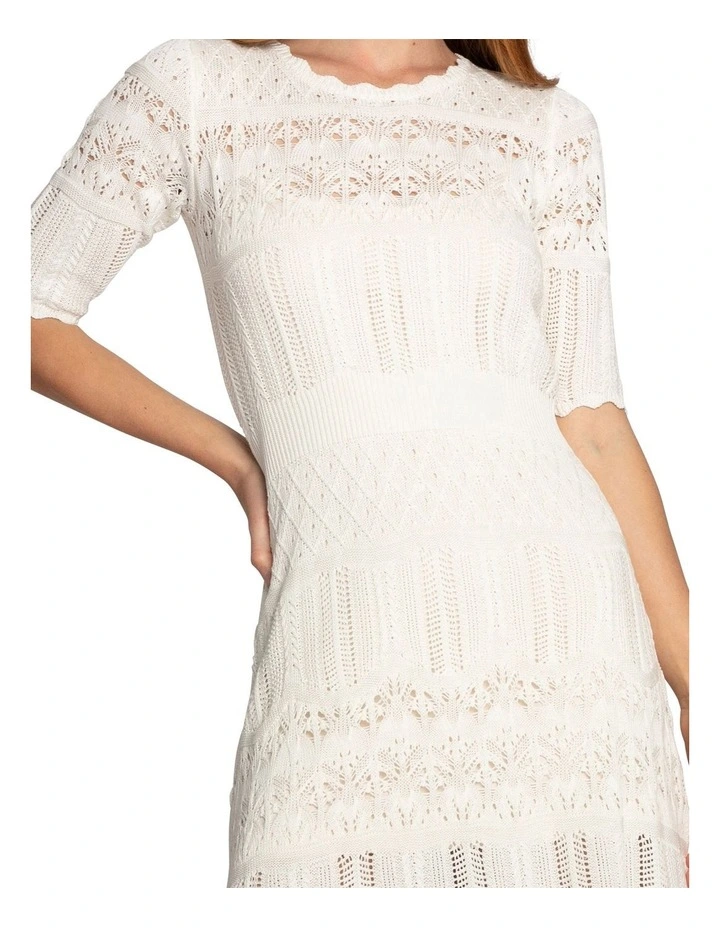 Everbloom Crochet Mini Dress in Cream image 6