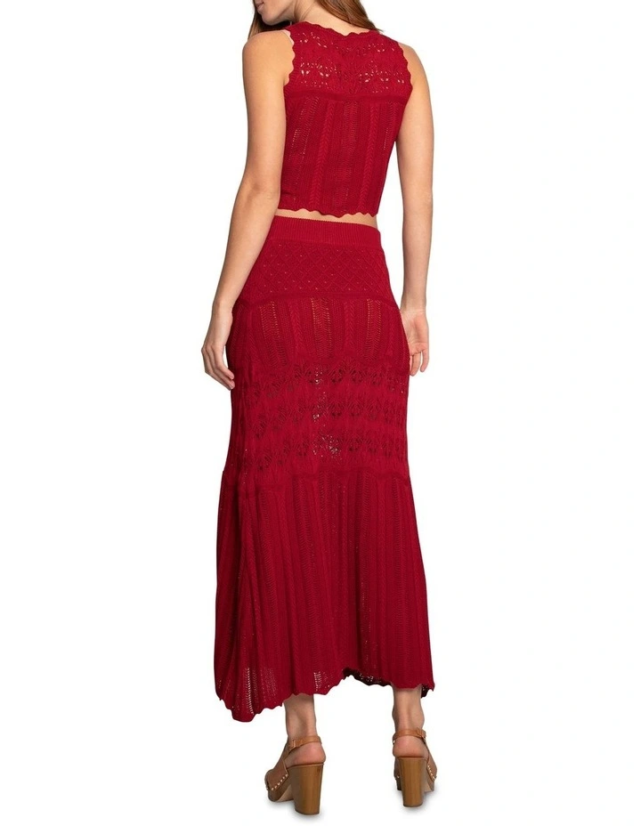 Harvest Haze Crochet Maxi Skirt in Berry image 3
