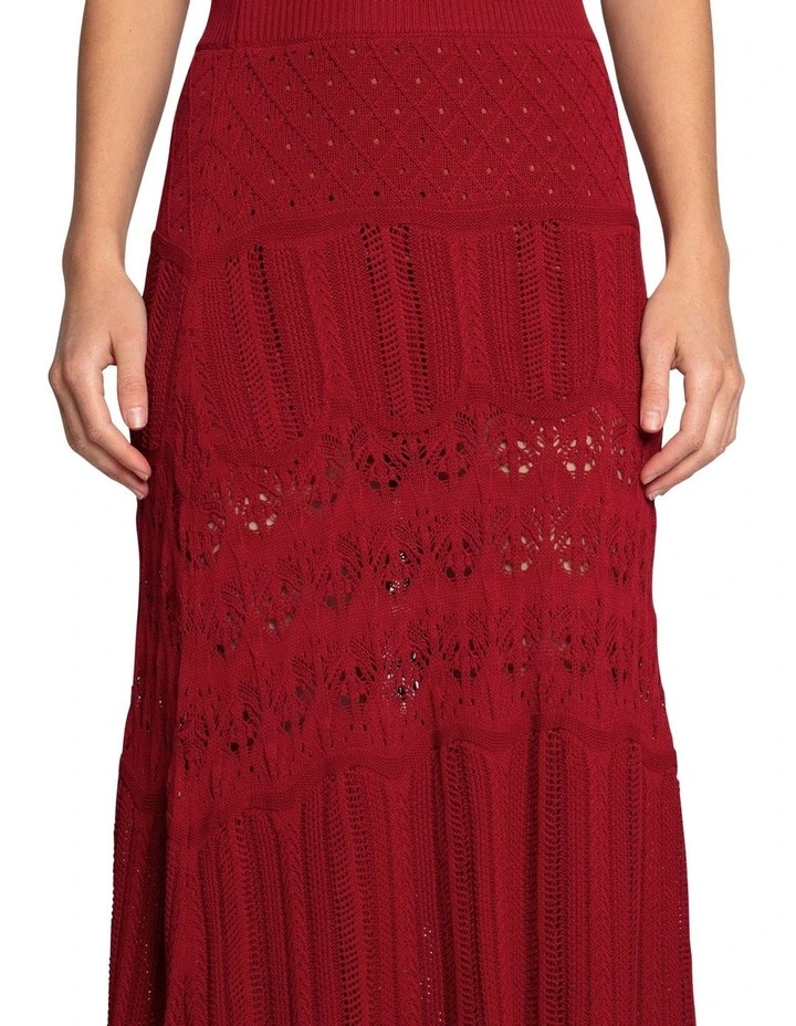 Harvest Haze Crochet Maxi Skirt in Berry image 4