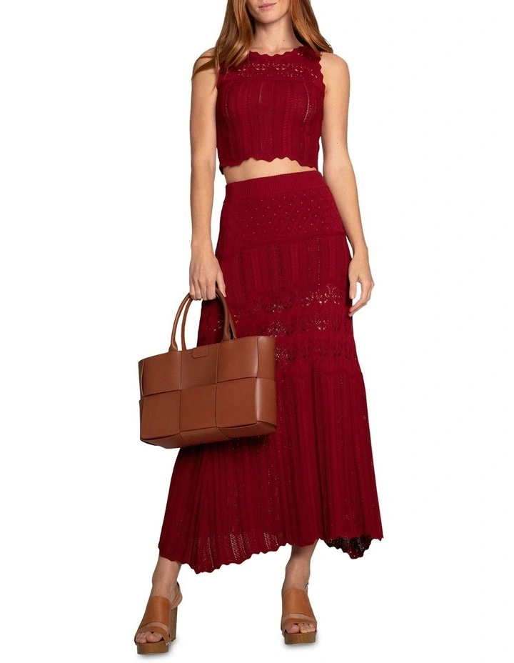 Harvest Haze Crochet Maxi Skirt in Berry image 6