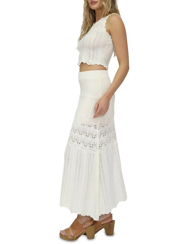 Harvest Haze Crochet Maxi Skirt in Cream image 3