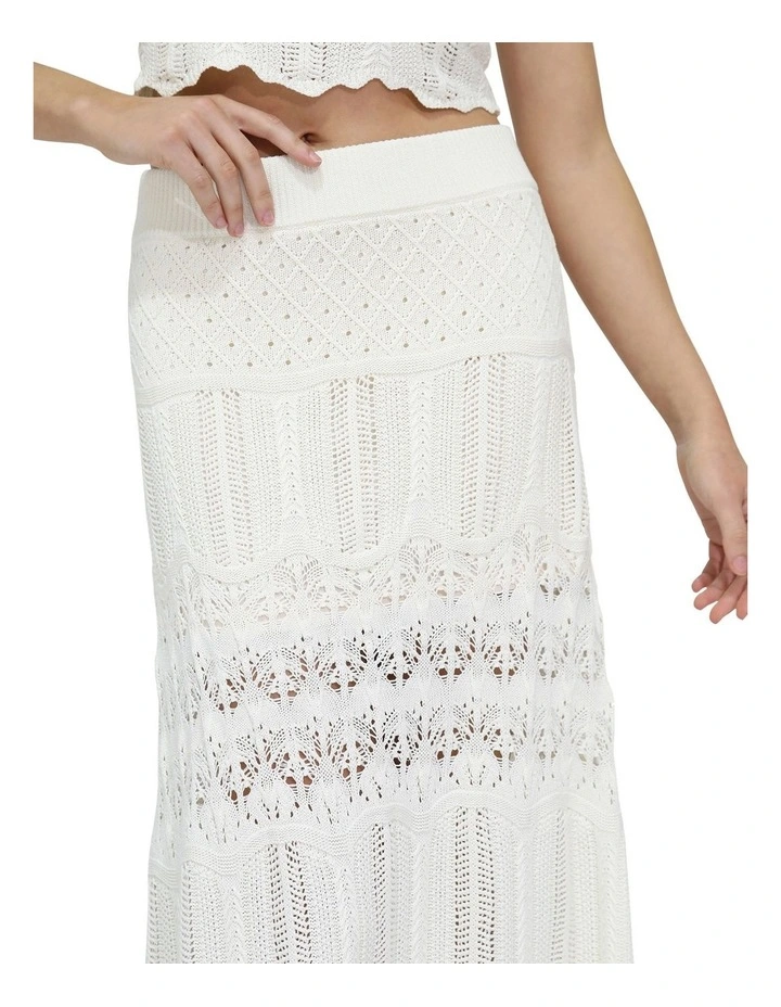 Harvest Haze Crochet Maxi Skirt in Cream image 4