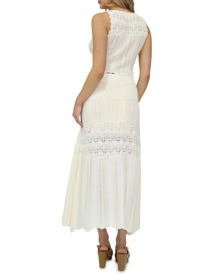Harvest Haze Crochet Maxi Skirt in Cream image 5