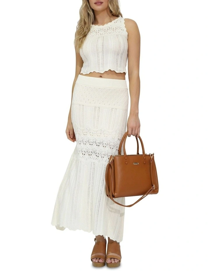 Harvest Haze Crochet Maxi Skirt in Cream image 6