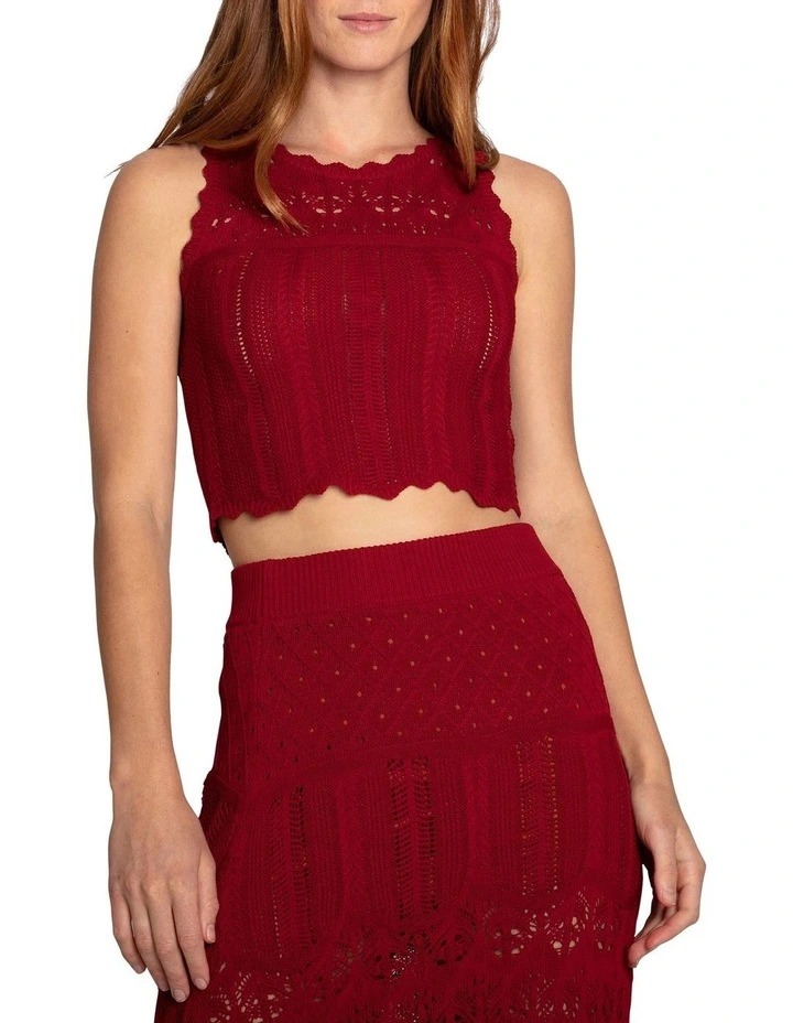 Harvest Haze Crochet Crop Top in Berry image 1