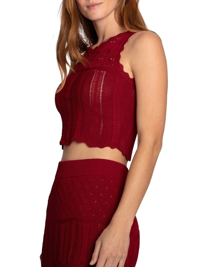Harvest Haze Crochet Crop Top in Berry image 3
