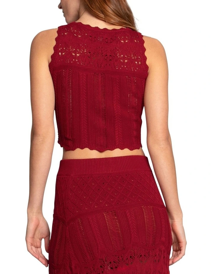 Harvest Haze Crochet Crop Top in Berry image 4