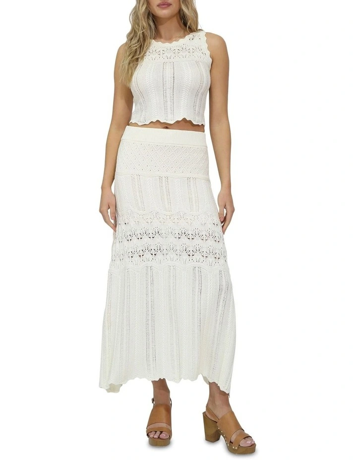 Harvest Haze Crochet Crop Top in White image 3