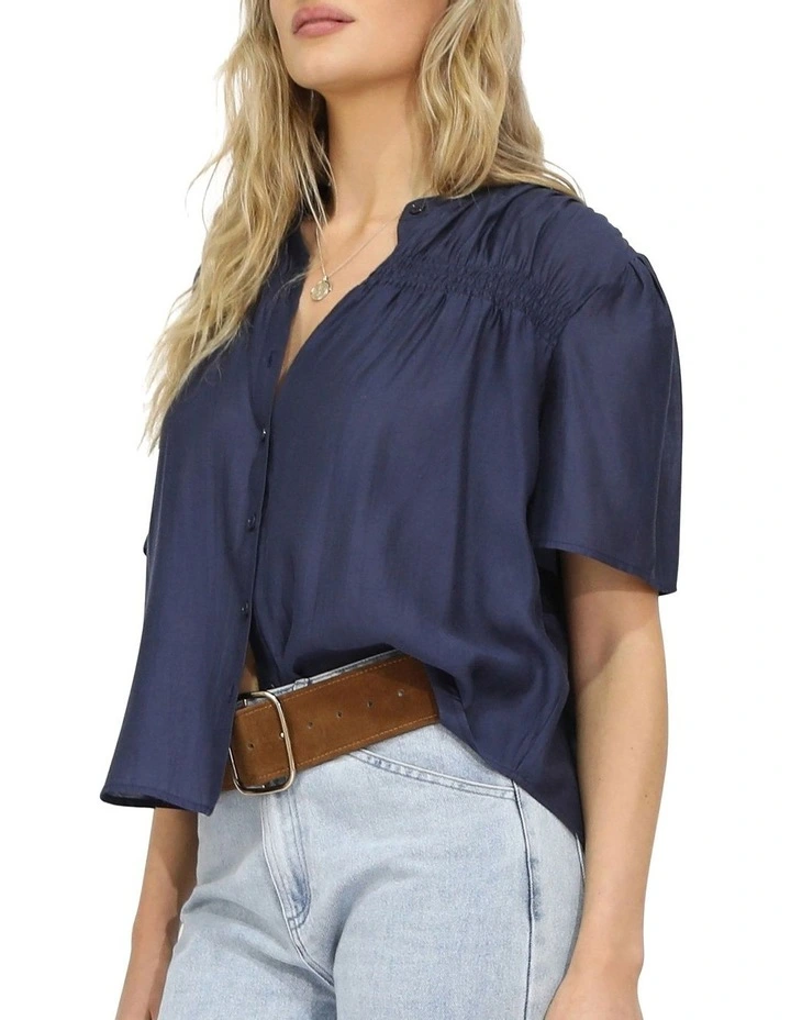 Honeylace Blouse in Navy image 2