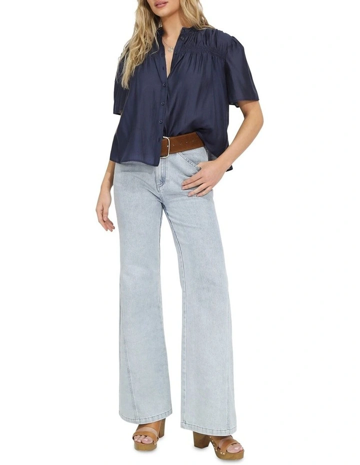 Honeylace Blouse in Navy image 3