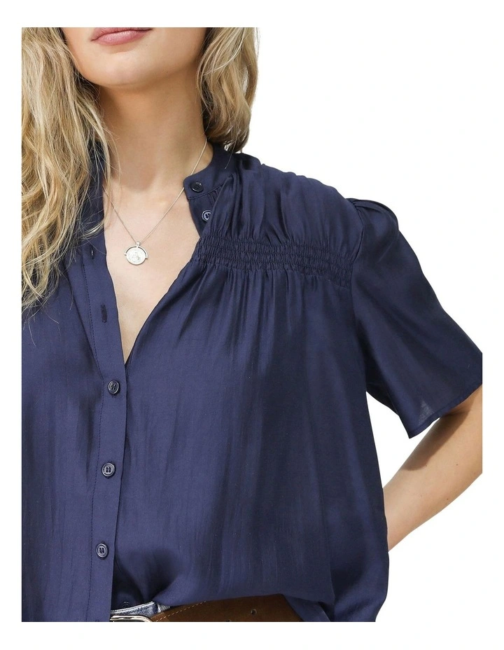 Honeylace Blouse in Navy image 5