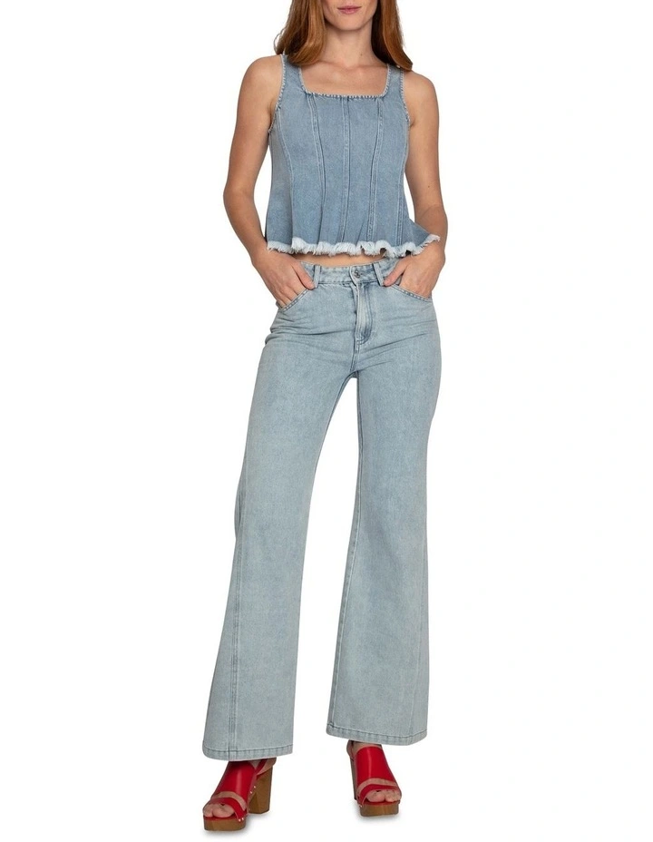 Hold Me Brave Denim Top in Stonewash image 4