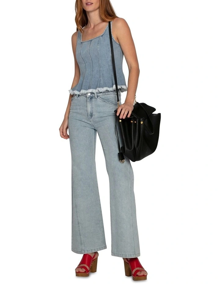 Hold Me Brave Denim Top in Stonewash image 5
