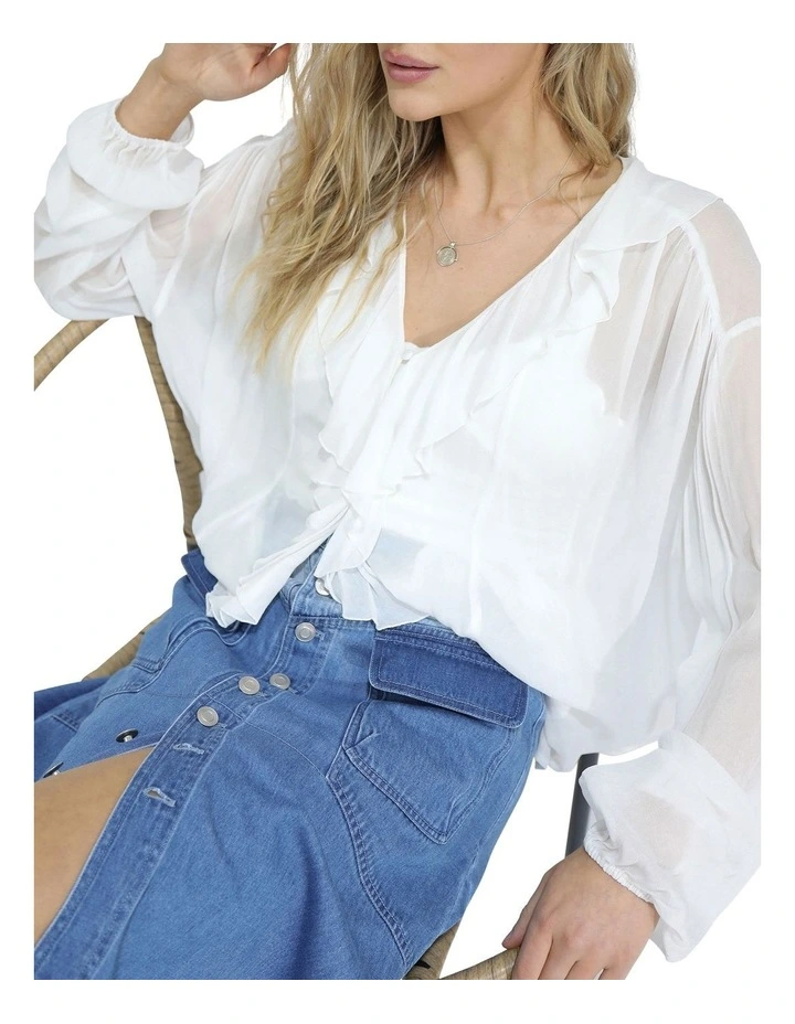 Let Me Wander Denim Skirt in Stonewash image 6