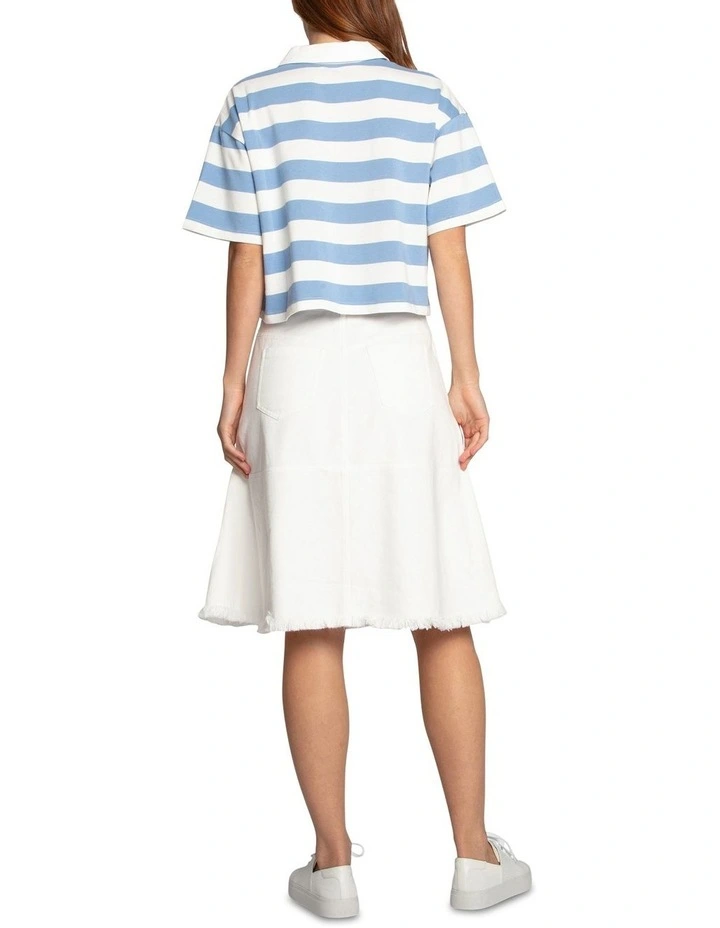 Let Me Wander Denim Skirt in Off White image 3