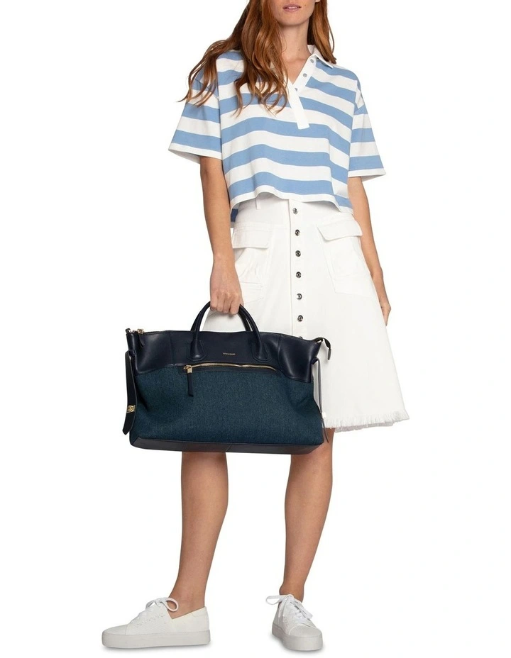 Let Me Wander Denim Skirt in Off White image 5