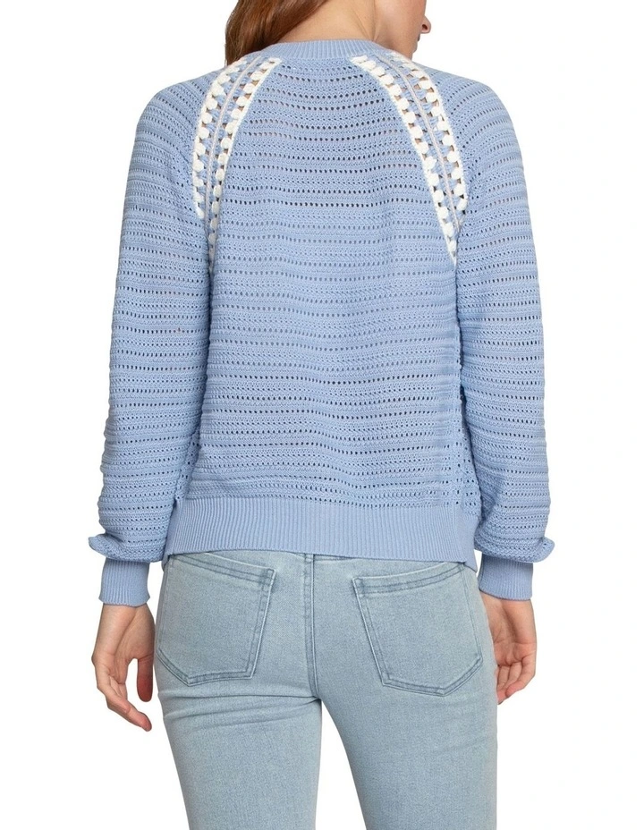 Meadow Breeze Zip Knit Cardigan in Blue image 3