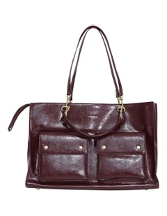 Reflections Leather Shoulder Bag in Burgundy