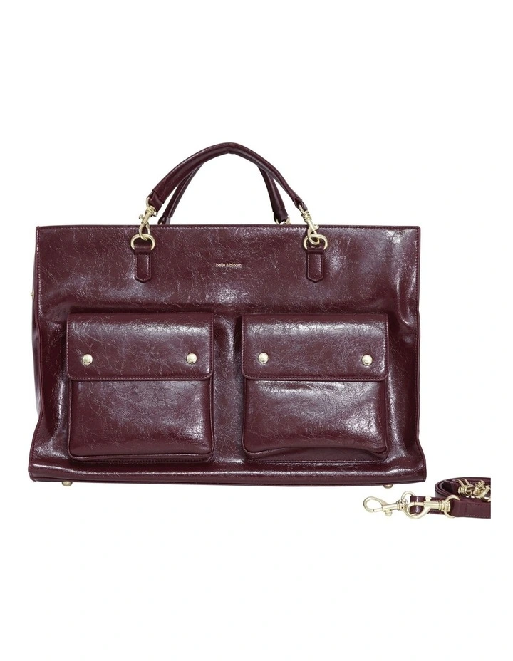Reflections Leather Shoulder Bag in Burgundy image 2