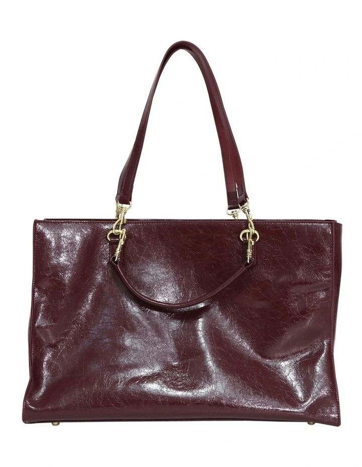 Reflections Leather Shoulder Bag in Burgundy image 4