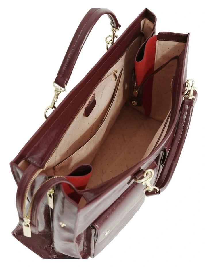 Reflections Leather Shoulder Bag in Burgundy image 5