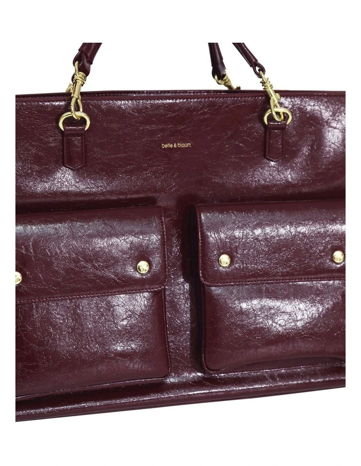 Reflections Leather Shoulder Bag in Burgundy image 6