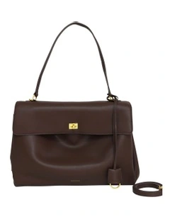 Skyfall Leather Shoulder Bag in Chocolate