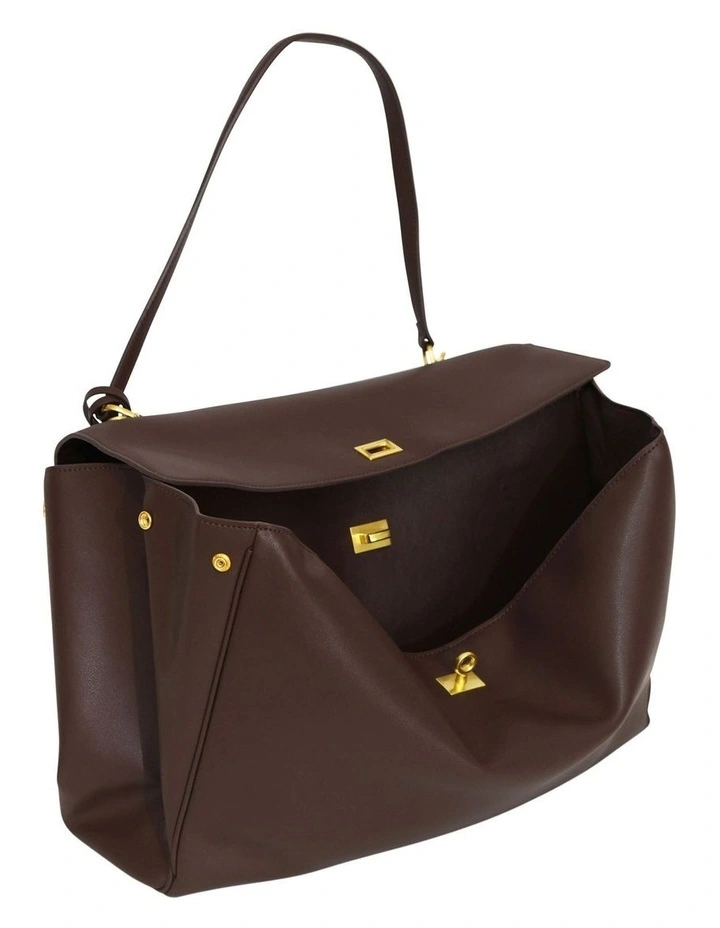 Skyfall Leather Shoulder Bag in Chocolate image 5