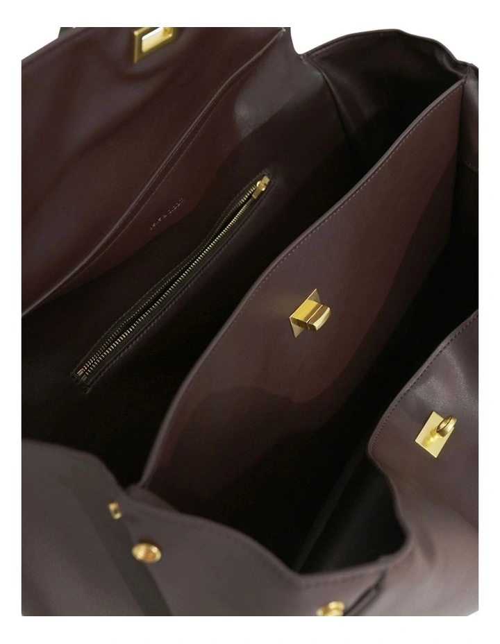 Skyfall Leather Shoulder Bag in Chocolate image 6