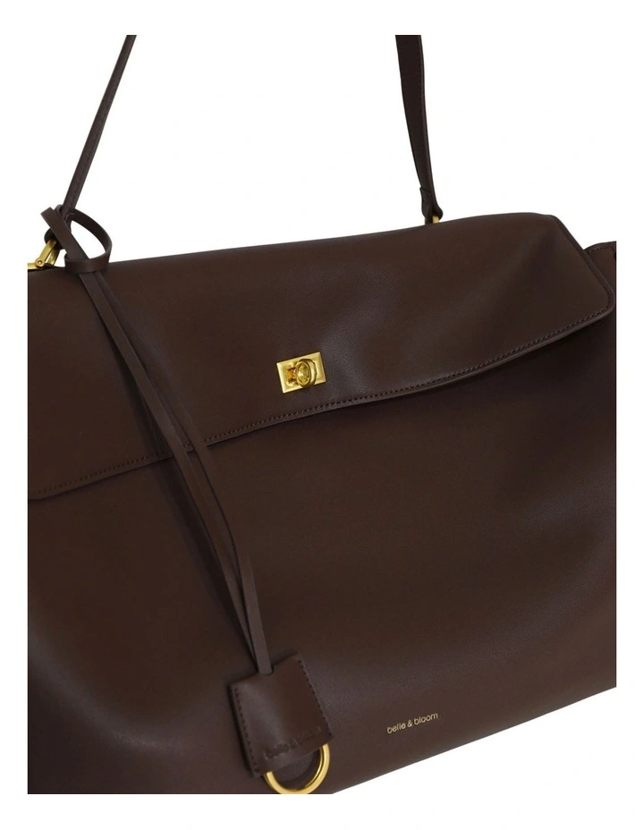 Skyfall Leather Shoulder Bag in Chocolate image 7