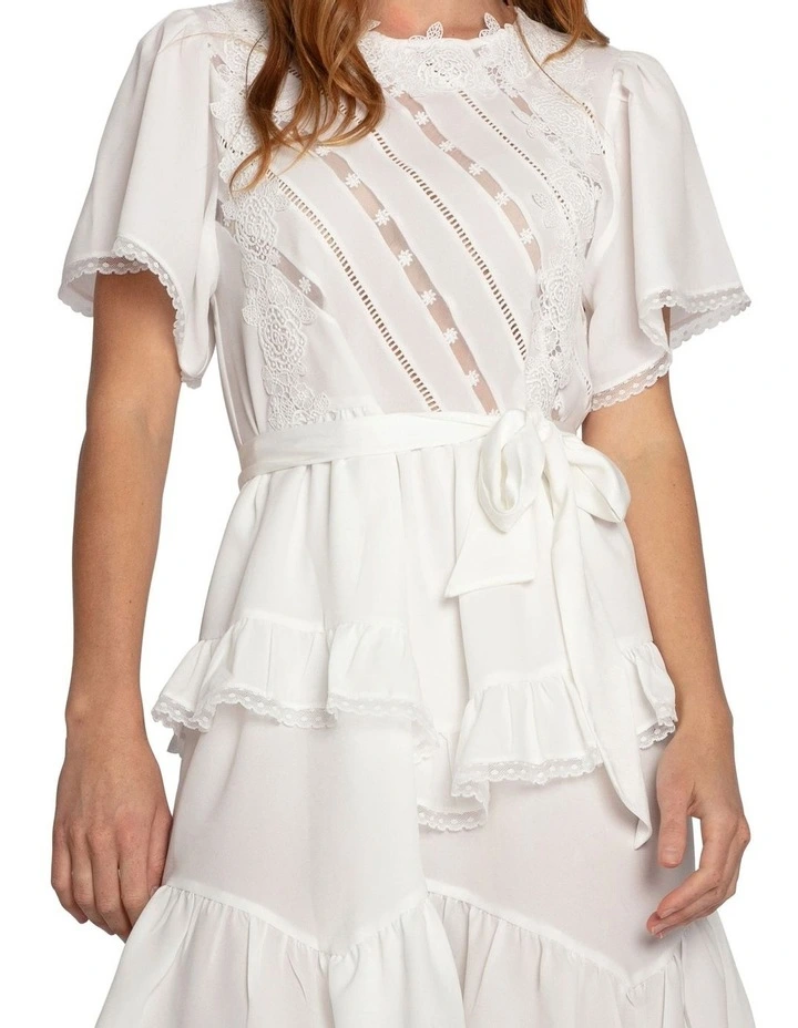 The Softest Spell Ruffle Dress in Off White image 6