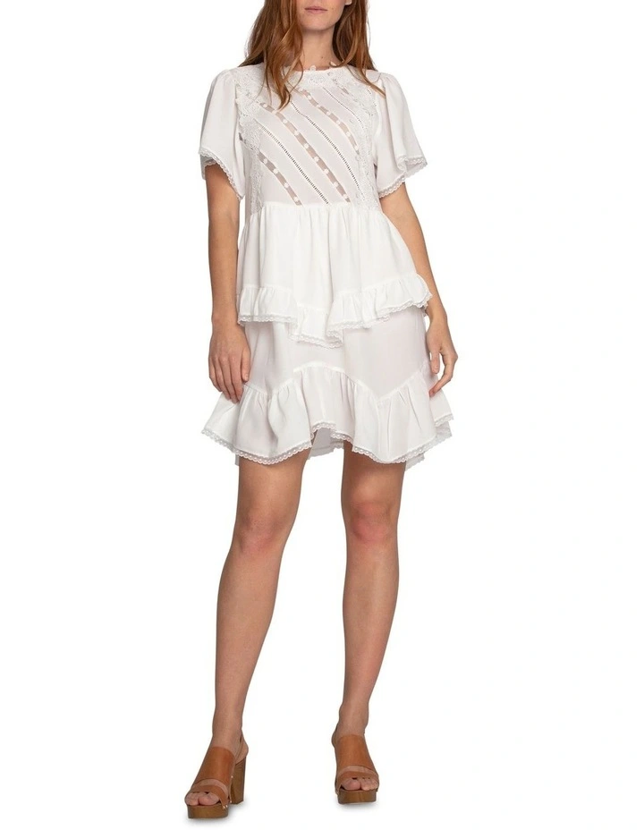 The Softest Spell Ruffle Dress in Off White image 7