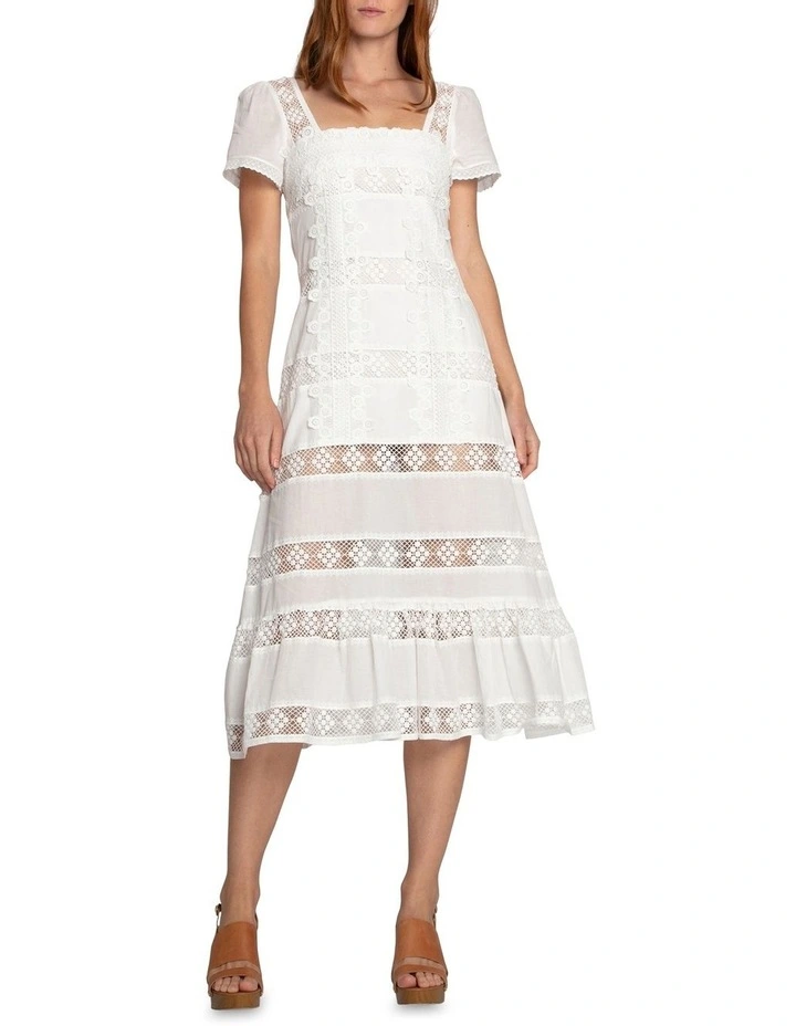The Wild Rose Hour Lace Dress in White image 1