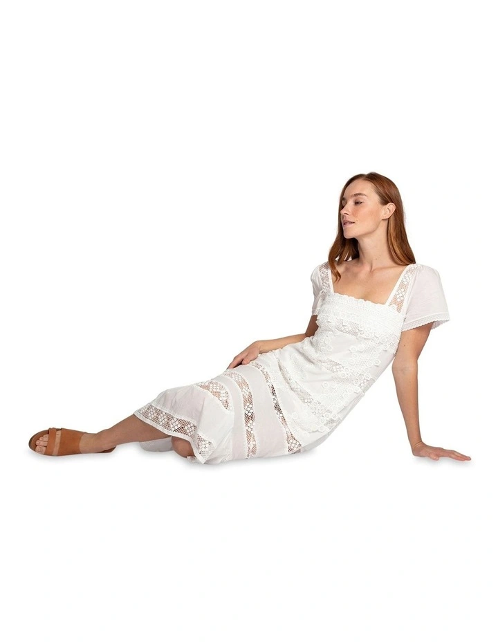 The Wild Rose Hour Lace Dress in White image 4