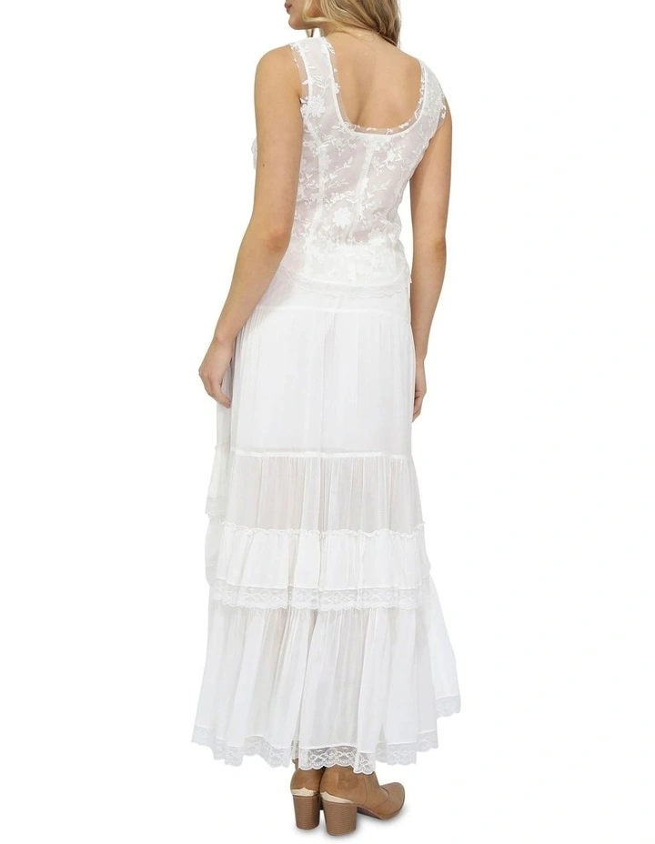 Wanderlace Ruffle Skirt in White image 4