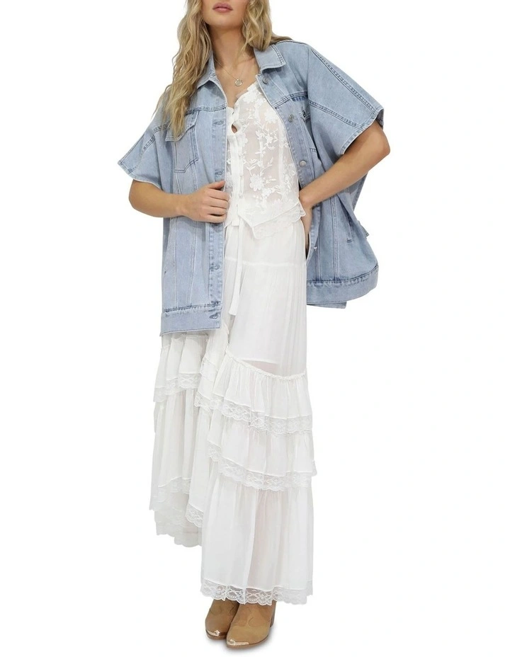 Wanderlace Ruffle Skirt in White image 7