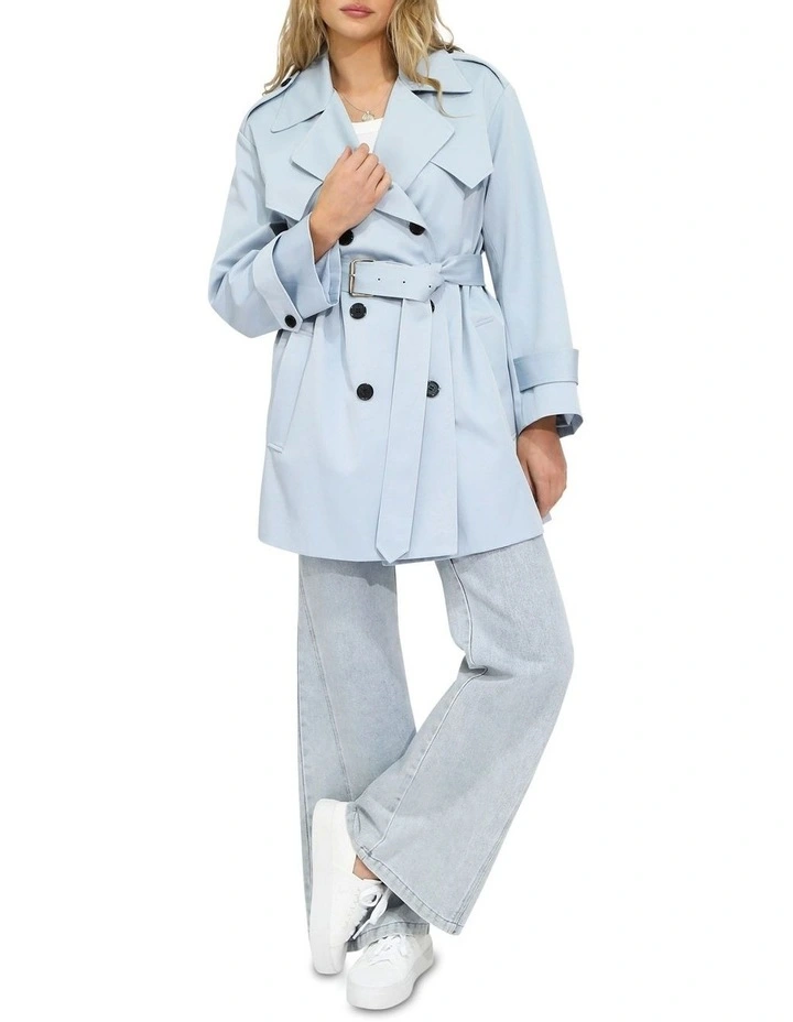 Whispers of Verona Trench Coat in Sky Blue image 2