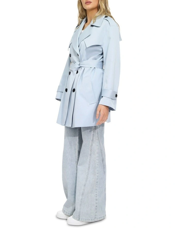 Whispers of Verona Trench Coat in Sky Blue image 3