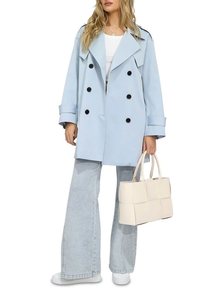 Whispers of Verona Trench Coat in Sky Blue image 5