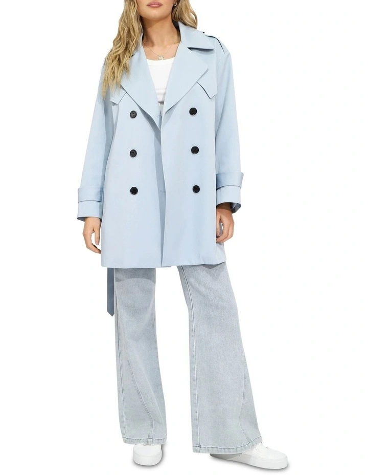 Whispers of Verona Trench Coat in Sky Blue image 7