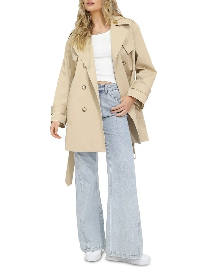 Whispers of Verona Trench Coat in Light Camel image 2