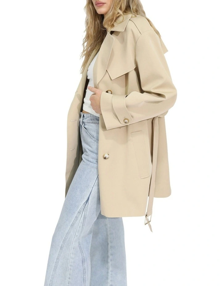 Whispers of Verona Trench Coat in Light Camel image 3