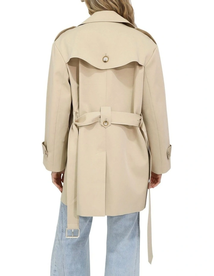 Whispers of Verona Trench Coat in Light Camel image 4