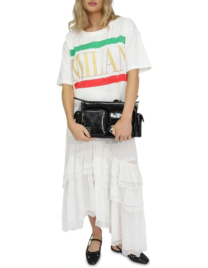 I Love Milan Oversized T-shirt in White image 3