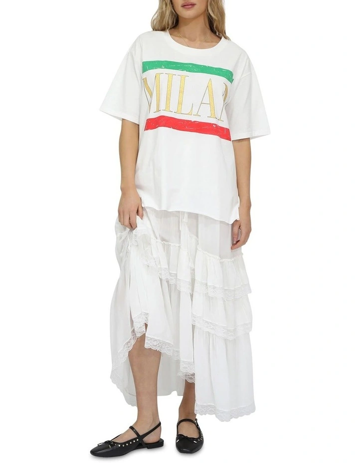 I Love Milan Oversized T-shirt in White image 5