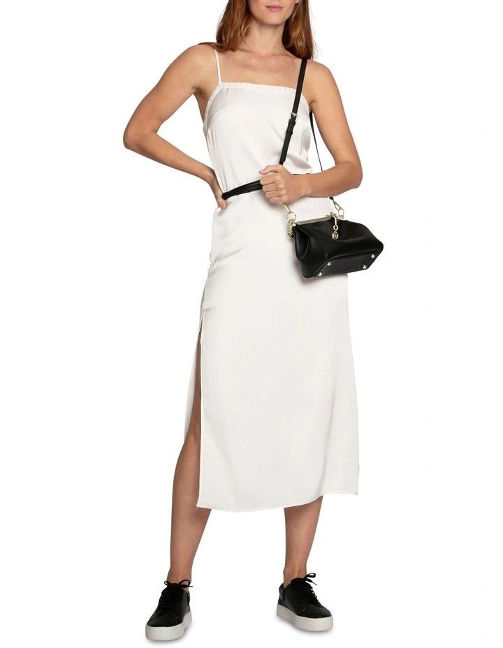 Smoke and Mirror Midi Slip Dress in Off White image 5